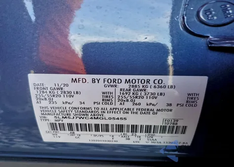 2021 Lincoln Aviator Reserve from USA, damaged, VIN 5LM5J7WC4MGL05455